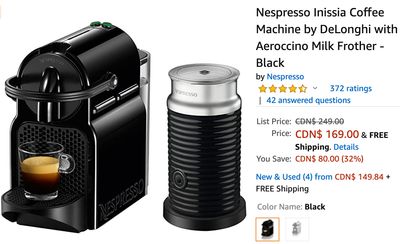 Amazon Canada Deals: Save 32% on Nespresso Inissia Coffee Machine with Aeroccino Milk Frother + 38% on Little Tikes Lil’ Wagon + More Deals