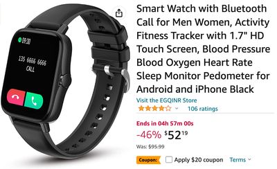 Amazon Canada Deals: Save 67% on Smart Watch with Bluetooth Call with Coupon + 46% on 70FT LED Lights Strip with Coupon