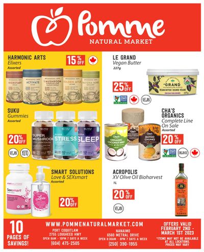 Pomme Natural Market Monthly Specials Flyer February 2 to March 1