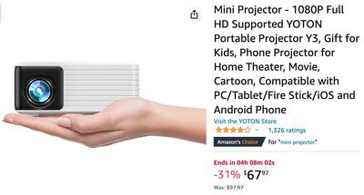 Amazon Canada Deals: Save 31% on Mini Projector + 31% on Foot Massager Machine