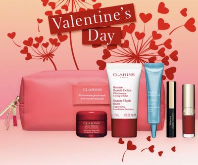 Clarins Canada Valentine’s Day Sale: FREE Glamorous 6-Piece Gift of Beauty Must-Haves w/ Order $100+ Order