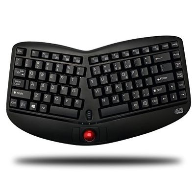 Adesso WKB-3150UB - Wireless Ergonomic Keyboard with Built-in Removable Trackball and Scroll Wheel, Split Key, Long Battery Life, Small and Portable -Compatible for Laptop/Desktop/PC/Windows XP/7/8/10 $69.19 (Reg $98.00)