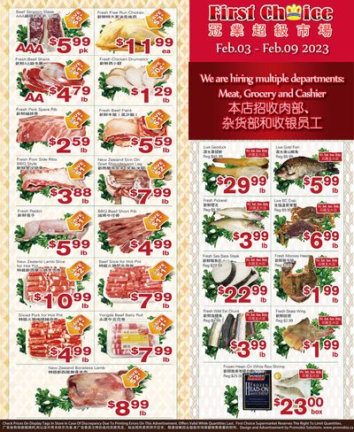First Choice Supermarket Flyer February 3 to 9