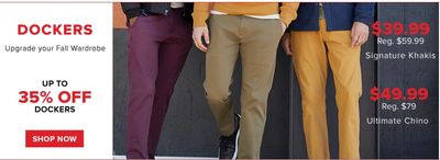 Hudson’s Bay Canada Bay Days Deals: Save up to 35% off Dockers + up to 50% off Sitewide