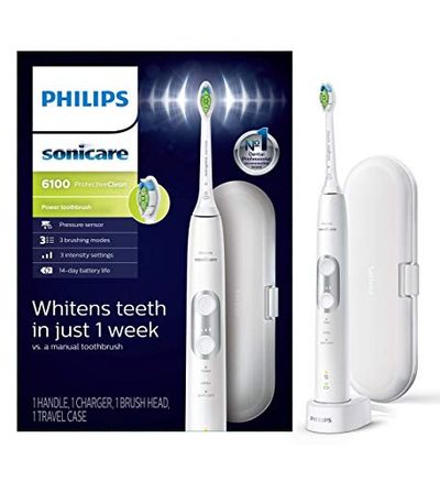 Philips Sonicare Protectiveclean 6100 Rechargeable Electric Toothbrush, Whitening, White $79.13 (Reg $159.99)