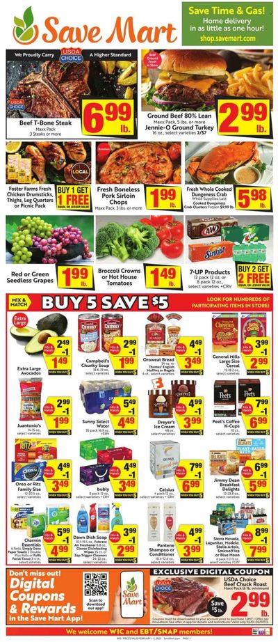 Save Mart (CA, NV) Weekly Ad Flyer Specials February 1 to February 7, 2023