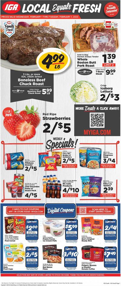 IGA (KY) Weekly Ad Flyer Specials February 1 to February 7, 2023