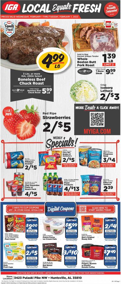 IGA (AL) Weekly Ad Flyer Specials February 1 to February 7, 2023