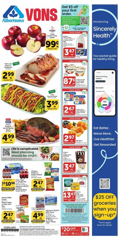 Vons (CA) Weekly Ad Flyer Specials February 1 to February 7, 2023