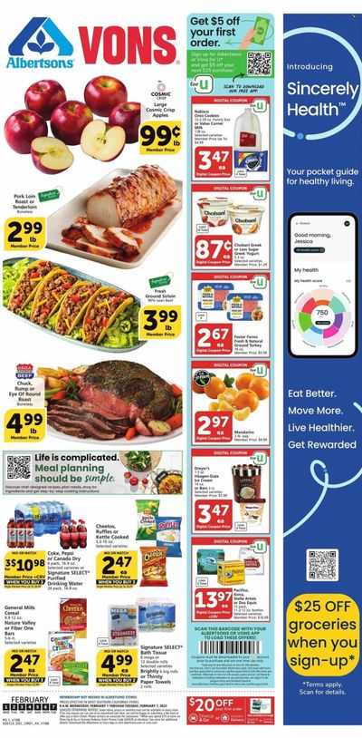 Vons (CA) Weekly Ad Flyer Specials February 1 to February 7, 2023