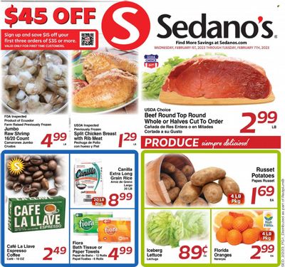 Sedano's (FL) Weekly Ad Flyer Specials February 1 to February 7, 2023