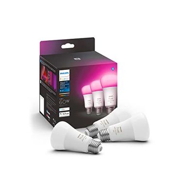 Philips Hue White and Color Ambiance A19 E26 LED Smart Bulb, Bluetooth & Zigbee Compatible (Hue Hub Optional), Works with Alexa & Google Assistant A Certified for Humans Device (562785),3 Pack $99.97 (Reg $134.28)