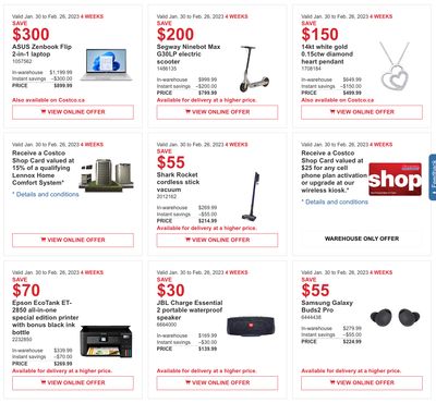 Costco Canada Coupons/Flyers Deals at All Costco Wholesale Warehouses in Canada, Until February 26