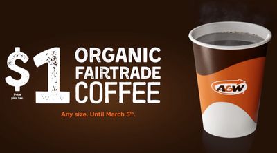 A&W Canada Promotions: Get Any Size Coffee for $1.00