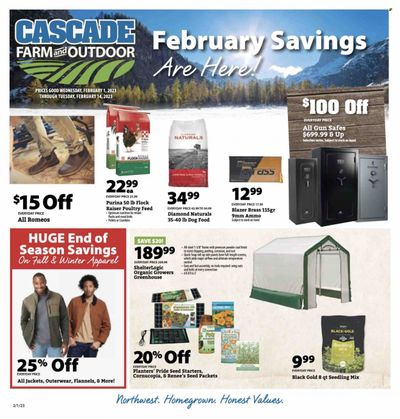 Cascade Farm And Outdoor (OR, WA) Weekly Ad Flyer Specials February 1 to February 14, 2023