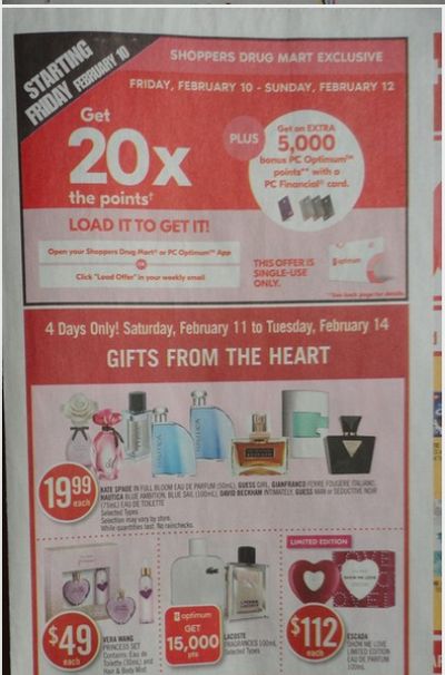 Shoppers Drug Mart Canada: 20x The PC Optimum Points Loadable Offer February 10th – 12th