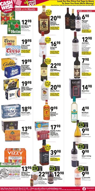Cash Wise Liquor Only (MN) Weekly Ad Flyer Specials February 5 to February 11, 2023