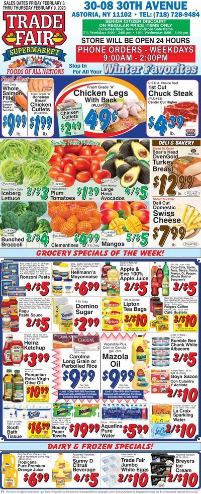 Trade Fair Supermarket (NY) Weekly Ad Flyer Specials February 3 to February 9, 2023
