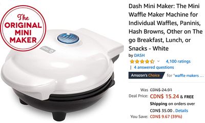 Amazon Canada Deals: Save 39% on Mini Waffle Maker Machine + 50% on Air Fryer Accessories + 27% on LEGO City Undercover for Nintendo Switch + More Deals