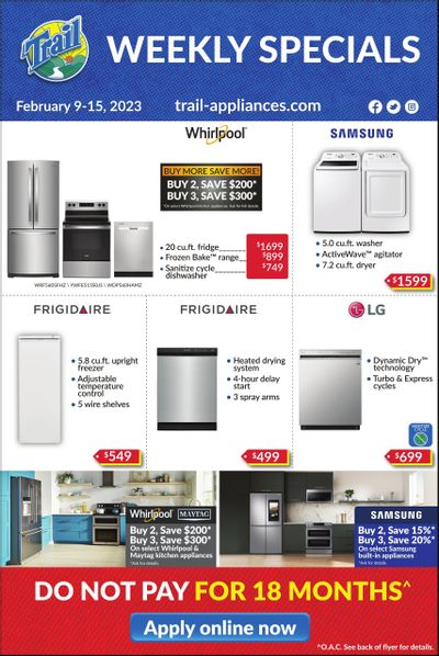 Trail Appliances (AB & SK) Flyer February 9 to 15