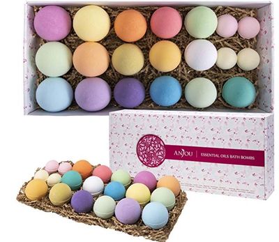 Anjou 20 Packs Bath Bombs Gift Set, Scented Vegan Natural Essential Oils lush Spa Bath Fizzies for Moisturizing Dry Skin, Perfect Gift Kit Ideas for Girlfriends, Women, Moms,Friends For $33.99 At Amazon Canada