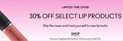 MAC Cosmetics Canada Deals: Save 30% OFF Lip Products + 40% OFF Select Makeup Products