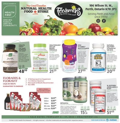 Foodsmiths Health First Flyer February 3 to 17
