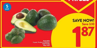 Walmart Canada: 5 Pack of Avocados $1.62 After Cash Back Offer This Week