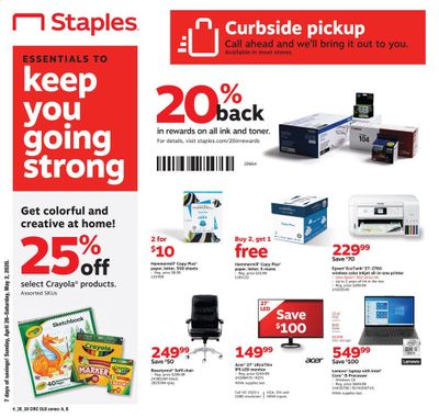 Staples Weekly Ad & Flyer April 26 to May 2