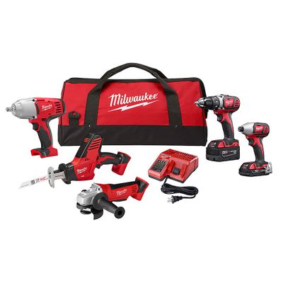 Milwaukee Tool M18 18V Lithium-Ion Cordless Combo Tool Kit (5-Tool) with (2) Batteries, Charger, Tool Bag On Sale for $ 549.00 at Home Depot Canada