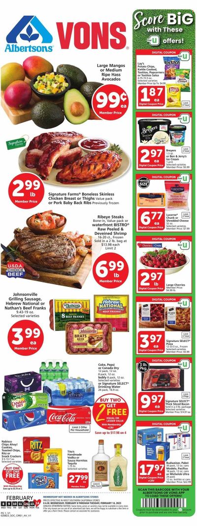 Vons (CA) Weekly Ad Flyer Specials February 8 to February 14, 2023