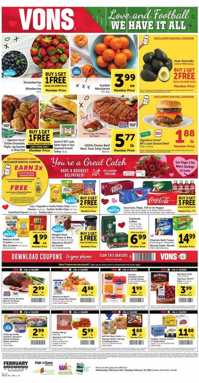 Vons (CA) Weekly Ad Flyer Specials February 8 to February 14, 2023