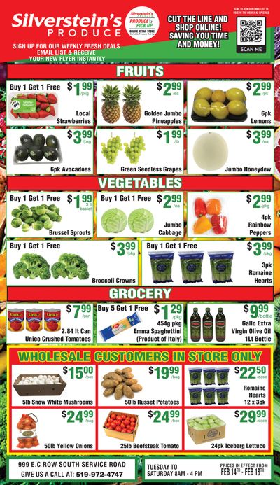 Silverstein's Produce Flyer February 14 to 18