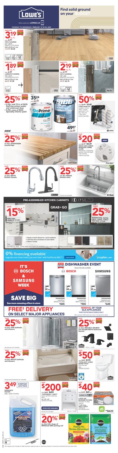 Lowe's (West) Flyer February 16 to 22