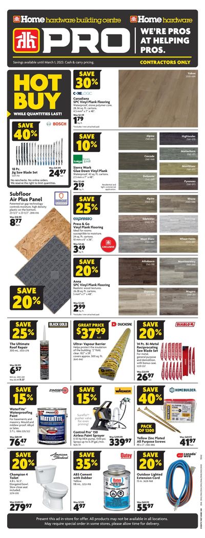Home Hardware Building Centre (ON) PRO Flyer February 16 to March 1