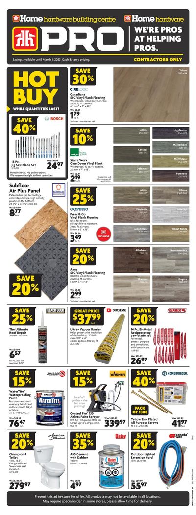 Home Hardware Building Centre (Atlantic) PRO Flyer February 16 to March 1