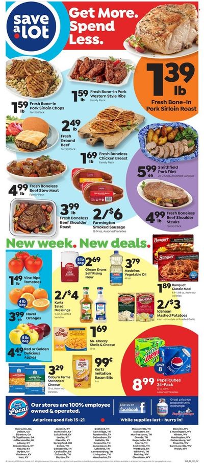 Save a Lot (GA, KY, TN, WV) Weekly Ad Flyer Specials February 15 to February 21, 2023