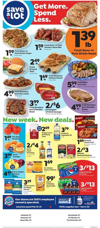 Save a Lot (KY, OH) Weekly Ad Flyer Specials February 15 to February 21, 2023