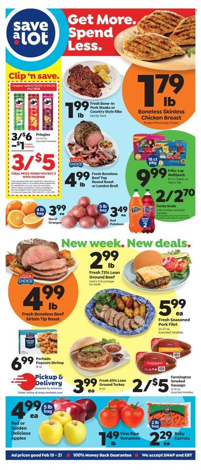 Save a Lot (AR, LA, TX) Weekly Ad Flyer Specials February 15 to February 21, 2023