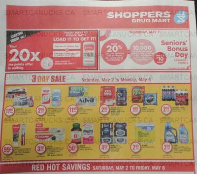Shoppers Drug Mart Canada: 20x The PC Optimum Points Loadable Offer May 1st – 3rd