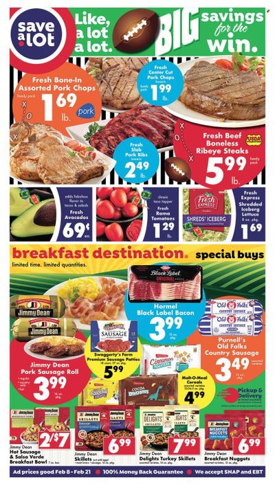 Save a Lot (IN, OH) Weekly Ad Flyer Specials February 8 to February 21, 2023