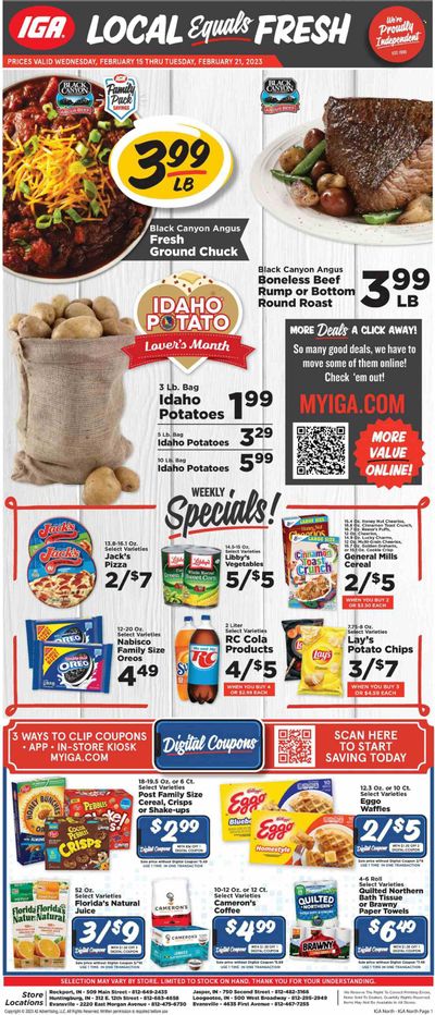 IGA (IN) Weekly Ad Flyer Specials February 15 to February 21, 2023