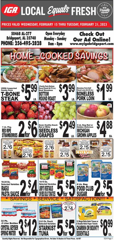 IGA (50) Weekly Ad Flyer Specials February 15 to February 21, 2023