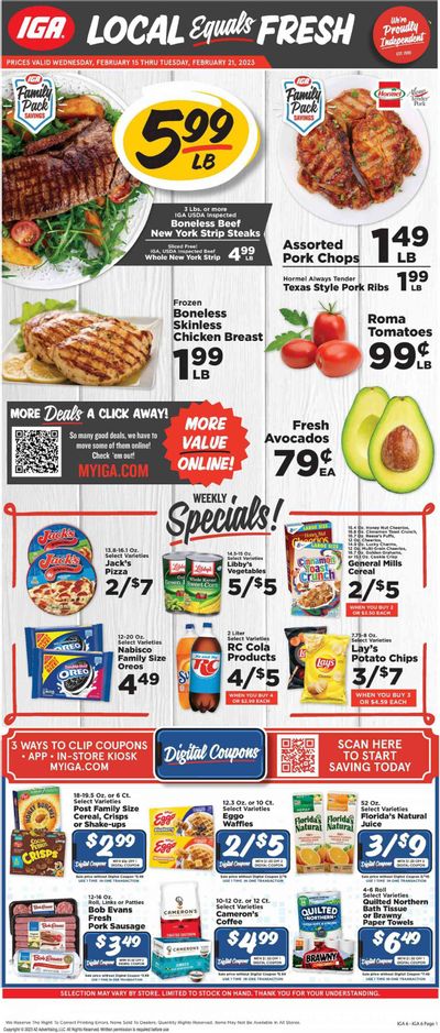 IGA (TN) Weekly Ad Flyer Specials February 15 to February 21, 2023