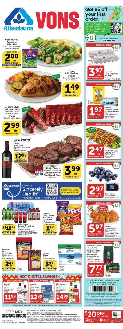 Vons (CA) Weekly Ad Flyer Specials February 15 to February 21, 2023 Vons (CA) Weekly Ad Flyer Specials February 15 to February 21, 2023