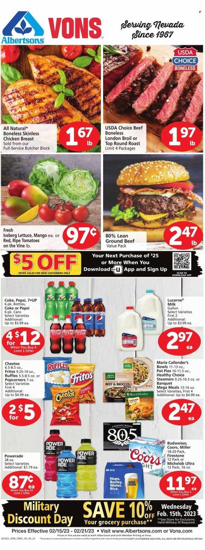 Vons (NV) Weekly Ad Flyer Specials February 15 to February 21, 2023