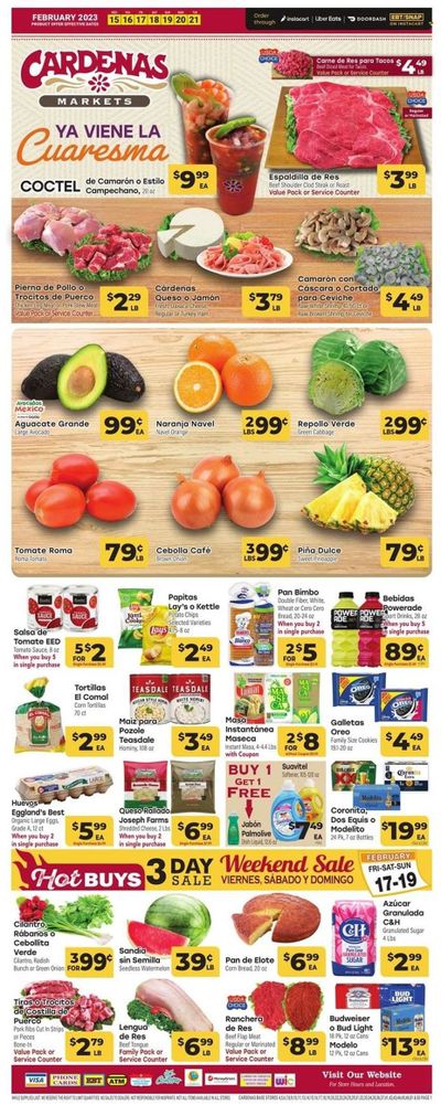 Cardenas (CA, NV) Weekly Ad Flyer Specials February 15 to February 21, 2023