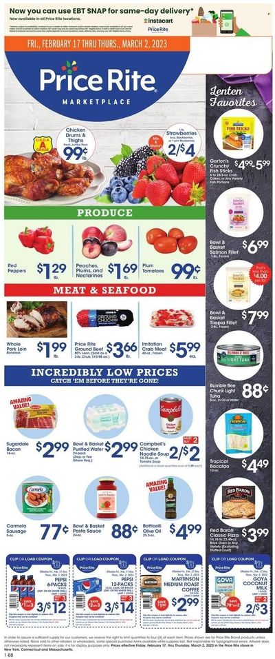 Price Rite (CT, MA, MD, NH, NJ, NY, PA, RI) Weekly Ad Flyer Specials February 17 to March 2, 2023