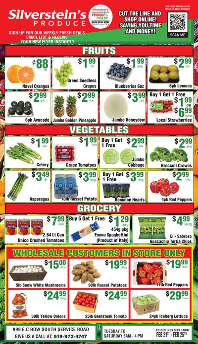 Silverstein's Produce Flyer February 21 to 25