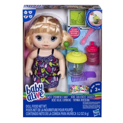 Baby Alive Sweet Spoonfuls Blonde Baby Doll Girl On Sale for $ 19.00 at Walmart Canada